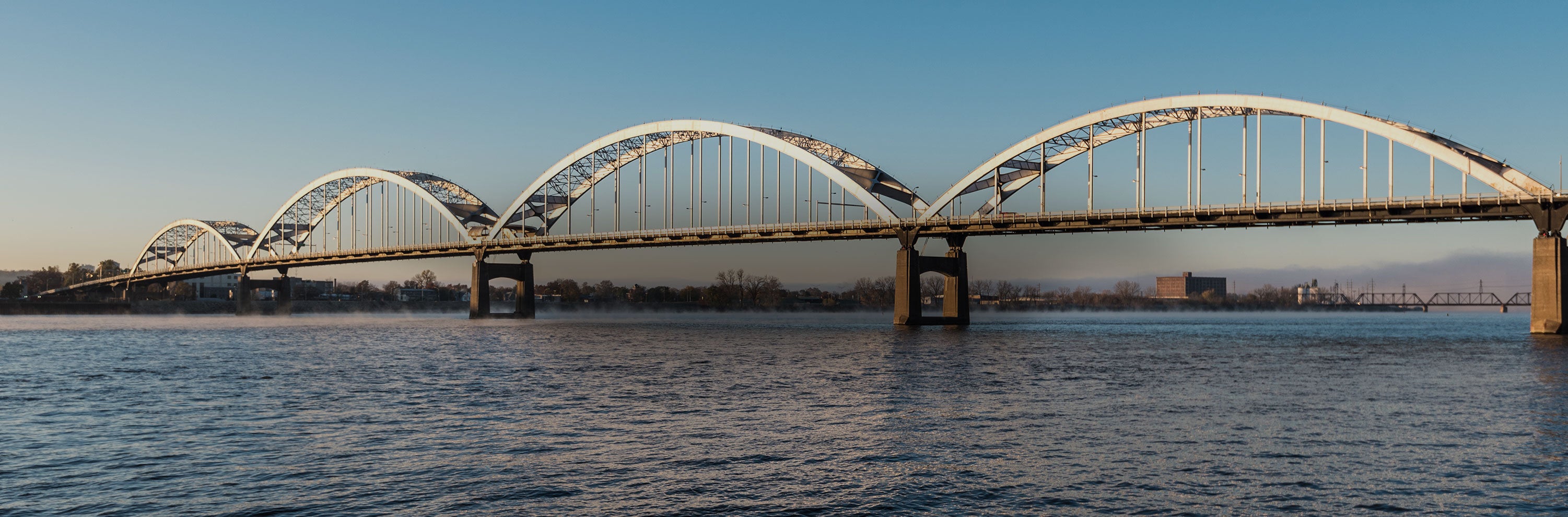 Bridge across the water in Davenport Iowa