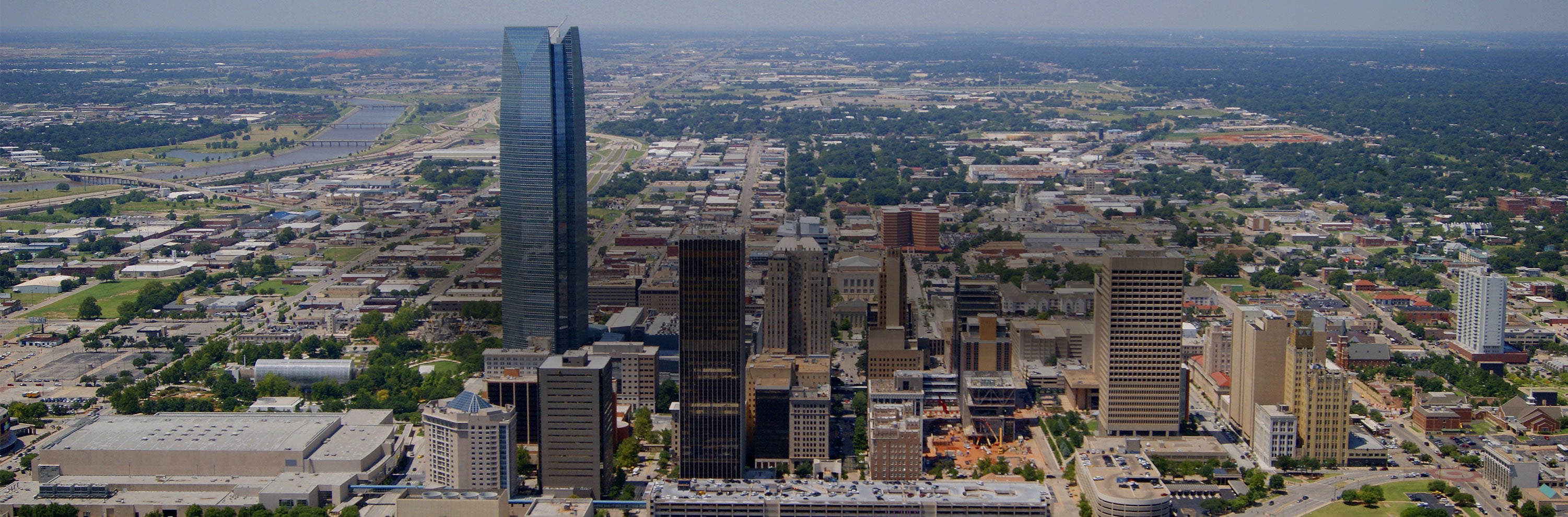 aerial skyline view of Oklahoma City