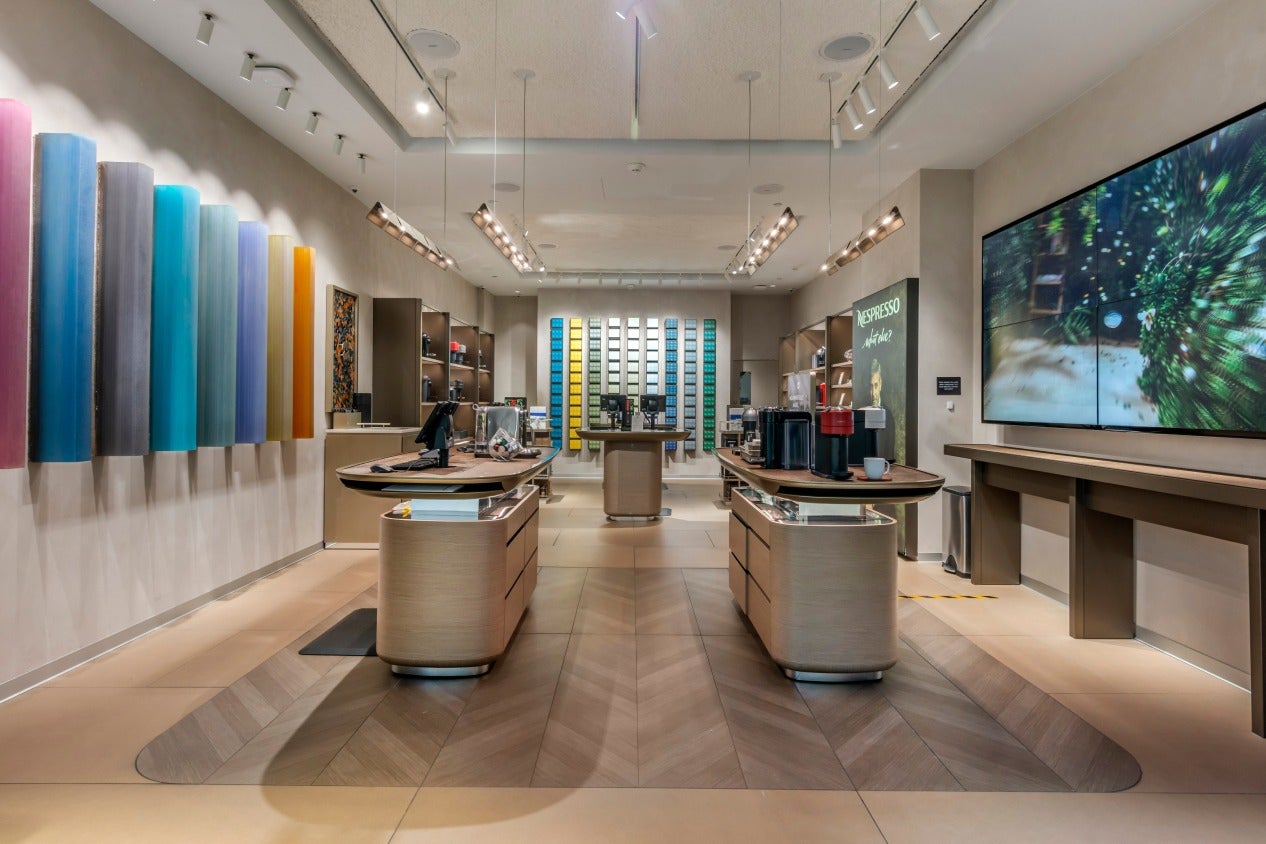 Inside Nespresso store in Aventura