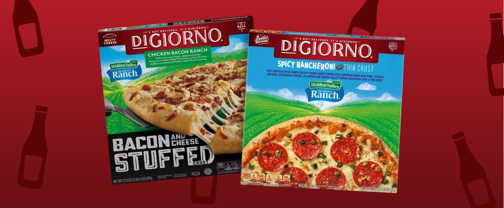 two boxes of digiorno pizza